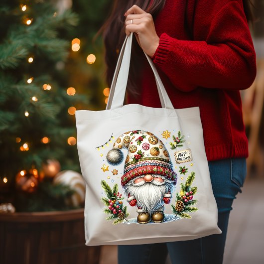 Tote Bag Gnome de Whimsical Happy Holidays