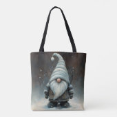 Tote Bag Gnome d'hiver dans une forêt de neige (Dos)