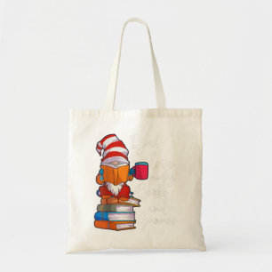 Tote Bag Gnome Femmes Filles Livre Lover Reading Club Gnome