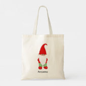 Tote Bag Gnome moderne habillé en vert et rouge (Dos)