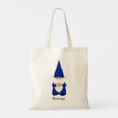 Tote Bag Gnome Sage habillé en bleu avec Lampe (Dos)