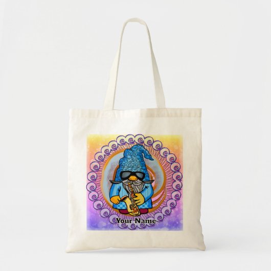 Tote Bag gnome saxophone (Devant)