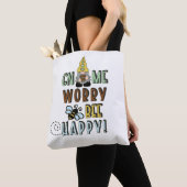 Tote Bag Gnome Worry Bee Happy ! (De près)