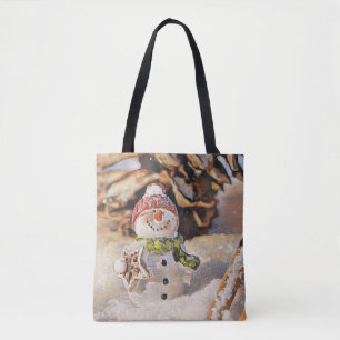 Tote Bag Gnomes dans la neige peinture à l'aquarelle