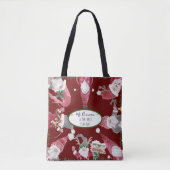 Tote Bag Gnomes de Noël Bourgogne Holly Meilleur nom d'ense (Devant)