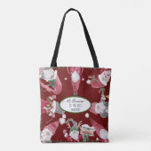 Tote Bag Gnomes de Noël Bourgogne Holly Meilleur nom d'ense (Dos)