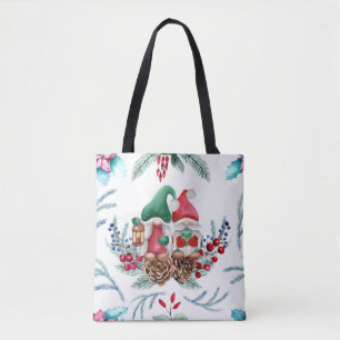 Tote Bag Gnomes de Noël colorés