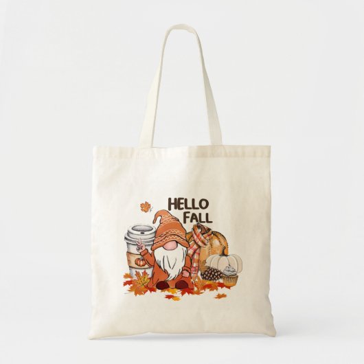 Tote Bag Gnomes et latte d'épices Citrouilles (Devant)