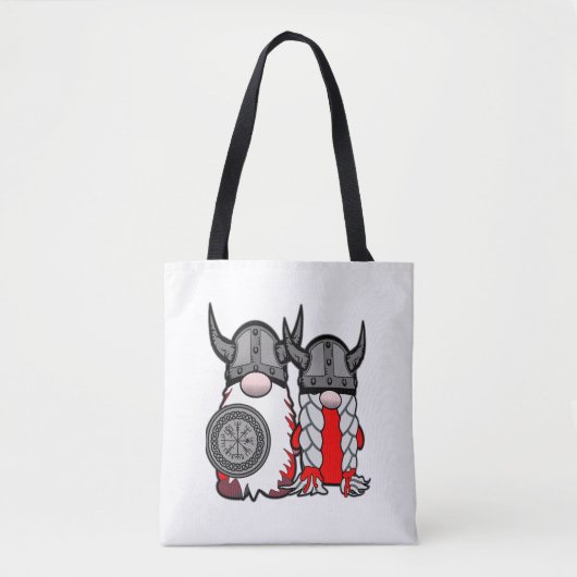 Tote Bag Gnomes nordiques mignons Viking Tomte Couple Scand (Devant)