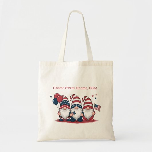Tote Bag Gnomes patriotiques 4 juillet (Devant)