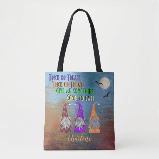 Tote Bag Gnomes rustiques Go Trick or Treking (Devant)