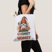 Tote Bag Gnomey Homey crêpes design (De près)