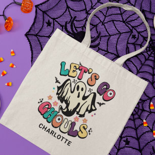 Tote Bag Go Ghouls Halloween Nom du fantôme rétro