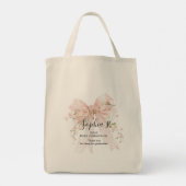 Tote Bag Godmother Gift First Communion Pink Bow Roses (Dos)