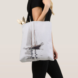 Tote Bag Goélette à deux mâts avec Dory par Winslow Homer
