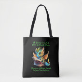 Tote Bag Gold Aqua Baby Dragon Avertissement Lecture Livre  (Devant)
