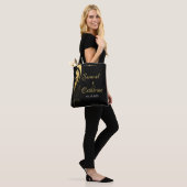 Tote Bag Gold Black Art Déco Design Bride Mariage (Sur le modèle)
