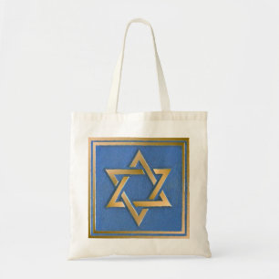 Tote Bag Gold Blue Star de David Art Panel