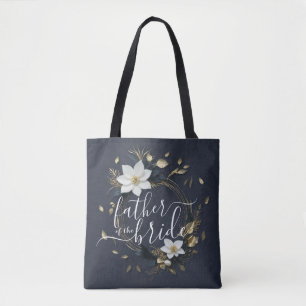 Tote Bag Gold Floral Wreath Mariage père de la mariée