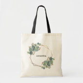 Tote Bag Gold Geo Frame Eucalyptus (Devant)