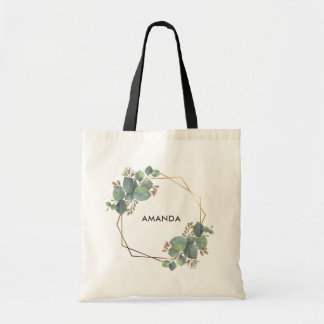 Tote Bag Gold Geo Frame Eucalyptus