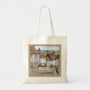 Tote Bag Gold Hill, Shaftesbury, Dorset Watercolor Painting