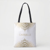 Tote Bag Gold Lace Paisley Mandala (Devant)
