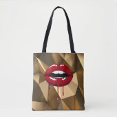 Tote Bag Gold Luxury Beauty Glam Red Drips (Devant)