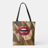 Tote Bag Gold Luxury Beauty Glam Red Drips (Dos)