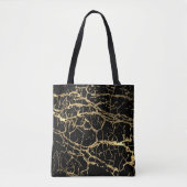 Tote Bag Gold Marbling Texture : Elément Design Luxe (Devant)