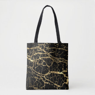Tote Bag Gold Marbling Texture : Elément Design Luxe