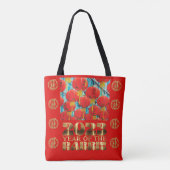 Tote Bag Gold Rouge 2023 Année Du Rabbit Nouvel An Chinois (Dos)