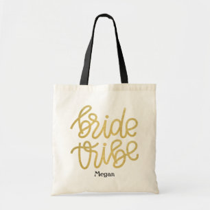Tote Bag Gold Script Bribe Tribe Fourre-tout