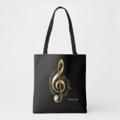 Tote Bag Gold Sparkly Clef (Devant)