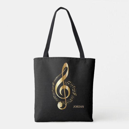 Tote Bag Gold Sparkly Clef (Dos)