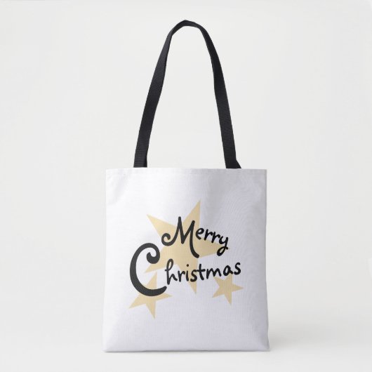 Tote Bag Gold Star sur White Joyer Christmas (Devant)