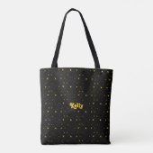 Tote Bag Gold Stars Black Sky tendance Starry Motif (Dos)