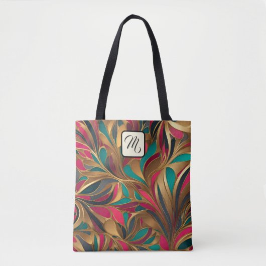 Tote Bag Gold Turquoise et Ruby Splash (Devant)