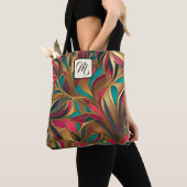Tote Bag Gold Turquoise et Ruby Splash (De près)