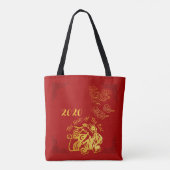 Tote Bag Golden Chinese Paper-cut Rat Année 2020 AOTB (Dos)