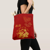Tote Bag Golden Chinese Paper-cut Rat Année 2020 AOTB (De près)