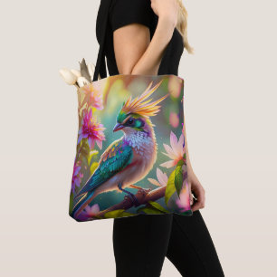 Tote Bag Golden Crested Green Headed Finch Imaginaire Oisea