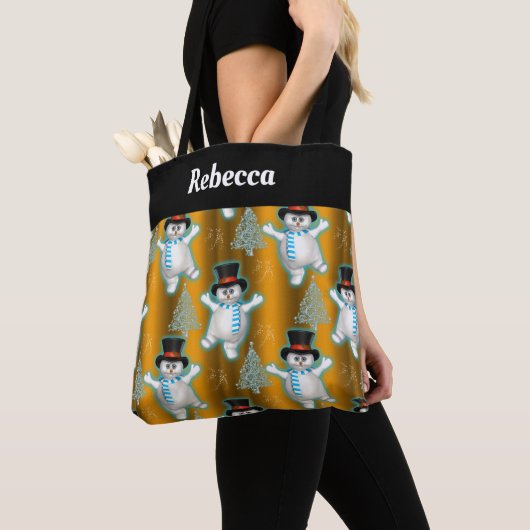 Tote Bag Golden Dancing Snowbirds Noël Grand Noël S (De près)