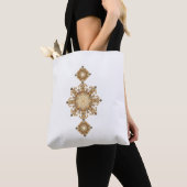 Tote Bag Golden Geometric Harmony (De près)