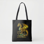 Tote Bag Golden Green Dragon & Woman Can Move Mountains (Devant)