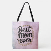 Tote Bag Golden Hearts Script tendance Meilleur Maman jamai (Devant)