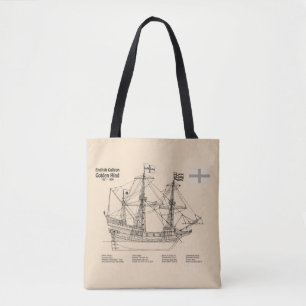 Tote Bag Golden Hind - Plan directeur des navires SD