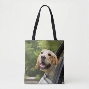 Tote Bag Golden Labrador In Rearview Mirror