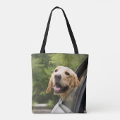 Tote Bag Golden Labrador In Rearview Mirror (Dos)