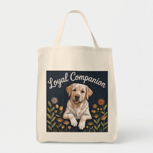 Tote Bag Golden Labrador Retriever Quilt Design – Playful (Devant)